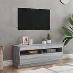 vidaXL Meuble TV avec lumières LED sonoma gris 100x35x40 cm