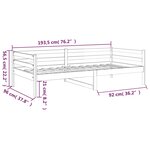 vidaXL Lit de jour Marron miel 90x190 cm Bois de pin massif