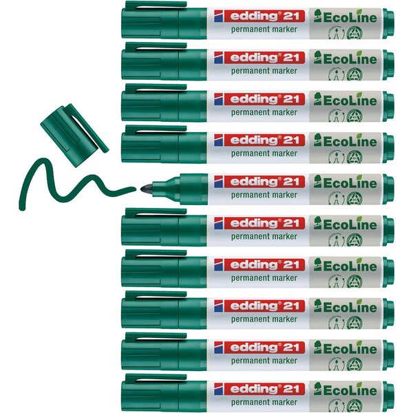 Marqueur Permanent 21 Ecoline Vert 1 5-3 mm x 10 EDDING