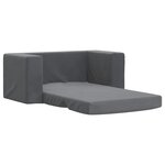 vidaXL Canapé-lit pour enfants 2 places anthracite peluche douce