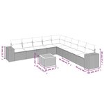 vidaXL Salon de jardin 10 Pièces avec coussins gris résine tressée