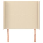 vidaXL Tête de lit avec oreilles Crème 83x16x118/128 cm Tissu