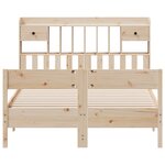 vidaXL Lit bibliothèque sans matelas 150x200 cm bois massif de pin