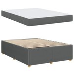 vidaXL Cadre de lit avec matelas Gris foncé 140 x 200 cm tissu