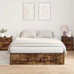 vidaXL Cadre de lit avec rangement Chêne fumé 150 x 200 cm