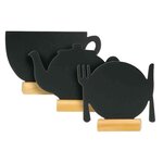Pack 3 Ardoises de table SILHOUETTE Mini Théière  Assiette  tasse SECURIT