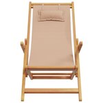 vidaXL Chaises de plage pliantes lot de 2 taupe tissu et bois massif