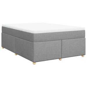 vidaXL Sommier à lattes de lit avec matelas Gris clair 140x190cm Tissu