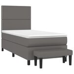 vidaXL Sommier à lattes de lit avec matelas Gris 100x200 cm Similicuir
