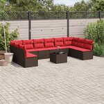 vidaXL Salon de jardin et coussins 11 Pièces marron résine tressée