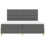 vidaXL Lit à ressorts avec matelas Gris foncé 200 x 200 cm tissu