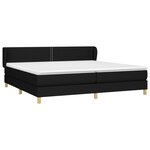 vidaXL Sommier à lattes de lit avec matelas Noir 200x200 cm Tissu