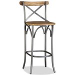 vidaXL Tabouret de bar Bois de manguier massif