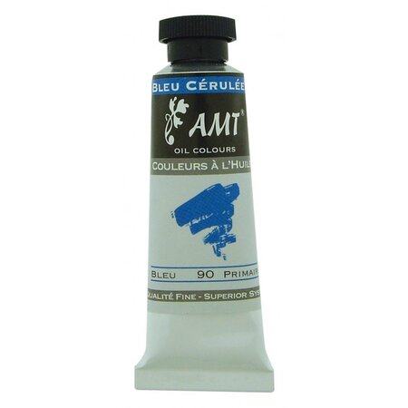 Peinture à l'huile fine en tube bleu ceruleen 45ml - amt