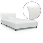 vidaXL Cadre de lit Blanc Similicuir 100 x 200 cm