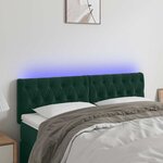 vidaXL Tête de lit à LED Vert foncé 144x7x78/88 cm Velours