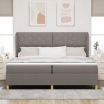vidaXL Lit à ressorts avec matelas gris foncé 90x190 cm Taupe tissu