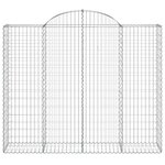 vidaXL Paniers à gabions arqués 4 Pièces 200x50x160/180 cm Fer galvanisé