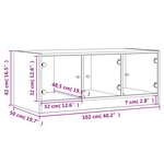 vidaXL Table basse avec portes en verre noir 102x50x42 cm