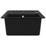 vidaXL Évier de cuisine en granite avec égouttoir réversible Noir