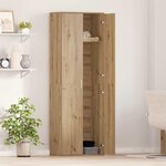 vidaXL Highboard chêne artisanal 60 x 35 x 180 cm Bois d'ingénierie
