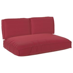 vidaXL Set de coussins de palette 3 Pièces Bordeaux 120 x 80 x 12 cm
