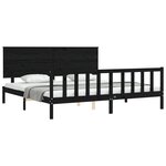 vidaXL Cadre de lit sans matelas noir 200x200 cm bois massif de pin