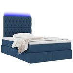 vidaXL Lit de rangement LED avec matelas Bleu 120 x 190 cm Tissu