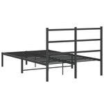 vidaXL Cadre de lit métal avec tête de lit noir 120x200 cm