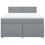 vidaXL Sommier à lattes de lit avec matelas Gris clair 160x200cm Tissu