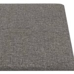 vidaXL Panneaux muraux 12 Pièces Gris clair 90x15 cm Tissu 1 62 m²