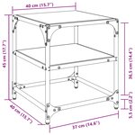 vidaXL Tables basses avec dessus en verre noir 2 Pièces 40x40x45 cm acier