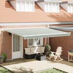 vidaXL Tissu de Remplacement pour Auvent pour Cadre de 4.5x3 m Vert et Blanc