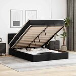 VidaXL Cadre de lit ottoman avec matelas noir 140x200 cm similicuir