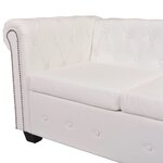 vidaXL Canapé d'angle Chesterfield 6 places Cuir artificiel Blanc