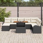 vidaXL Ensemble de canapé de jardin 9 Pièces Noir Poly rotin