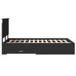 vidaXL Cadre de lit avec tiroir Noir 135 x 190 cm Bois d'ingénierie