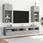 vidaXL Meubles TV avec lumières LED 2 Pièces sonoma gris 40 5x30x90 cm