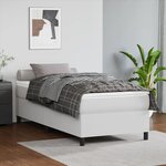 vidaXL Sommier à lattes de lit avec matelas Blanc 90x200 cm Similicuir