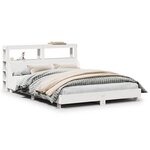 vidaXL Cadre de lit sans matelas blanc 135x190 cm bois de pin massif