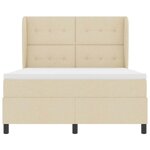 vidaXL Lit à ressorts avec matelas Crème 140 x 190 cm tissu