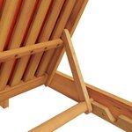 vidaXL Transat 3 Pièces Rouge 200 x 120 5 x 84 5 cm Bois d'acacia massif