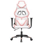 vidaXL Chaise de jeu de massage Blanc et rose Similicuir