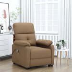 vidaXL Fauteuil électrique de massage Marron Tissu