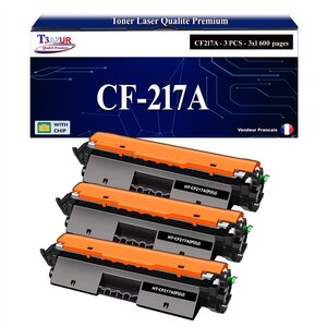 T3AZUR -3x Toners compatibles avec HP CF217A (17A) pour HP LaserJet Pro M102a  M102w  MFP M130a  M130fn  M130fw  M130nw