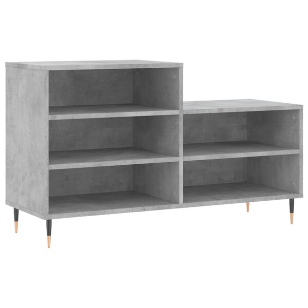 vidaXL Armoire à chaussures Gris béton 102x36x60 cm Bois d'ingénierie