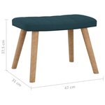 vidaXL Chaise à bascule avec repose-pied Bleu Velours