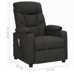 vidaXL Fauteuil de massage Noir Tissu