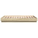 vidaXL Cadre de lit avec LED sans matelas chêne sonoma 135x190 cm