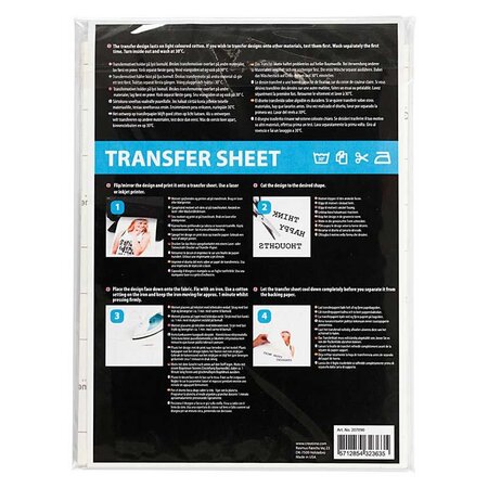 Papier Transfert : 3 feuilles A4 pour customiser les textiles.